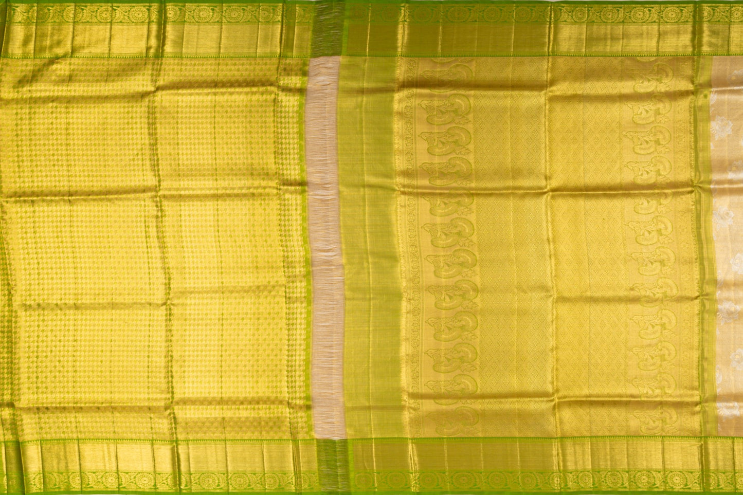 Kanchipuram Silk Tissue Brocade Gold Saree