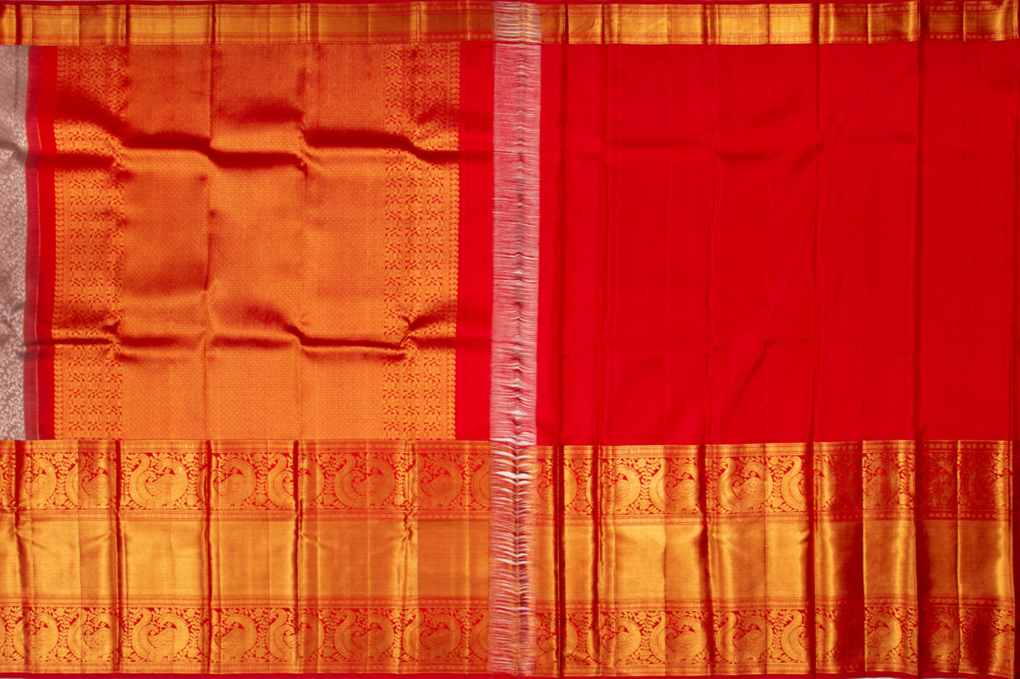 Kanchipuram Silk Brocade Snuff Saree
