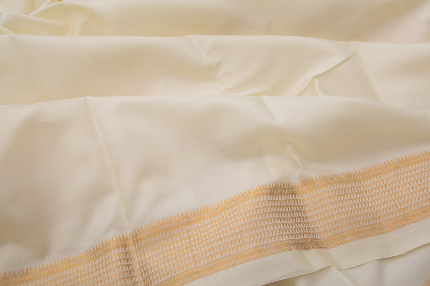 Kanchipuram Pure Silk Plain Cream Dhoti