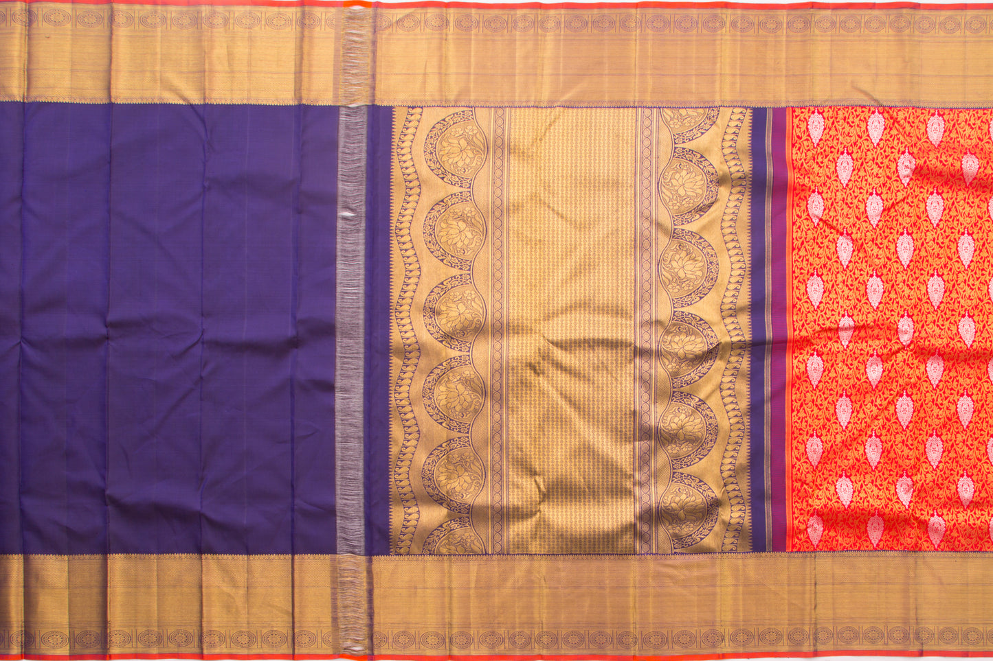 Kanchipuram Silk Brocade Red Saree