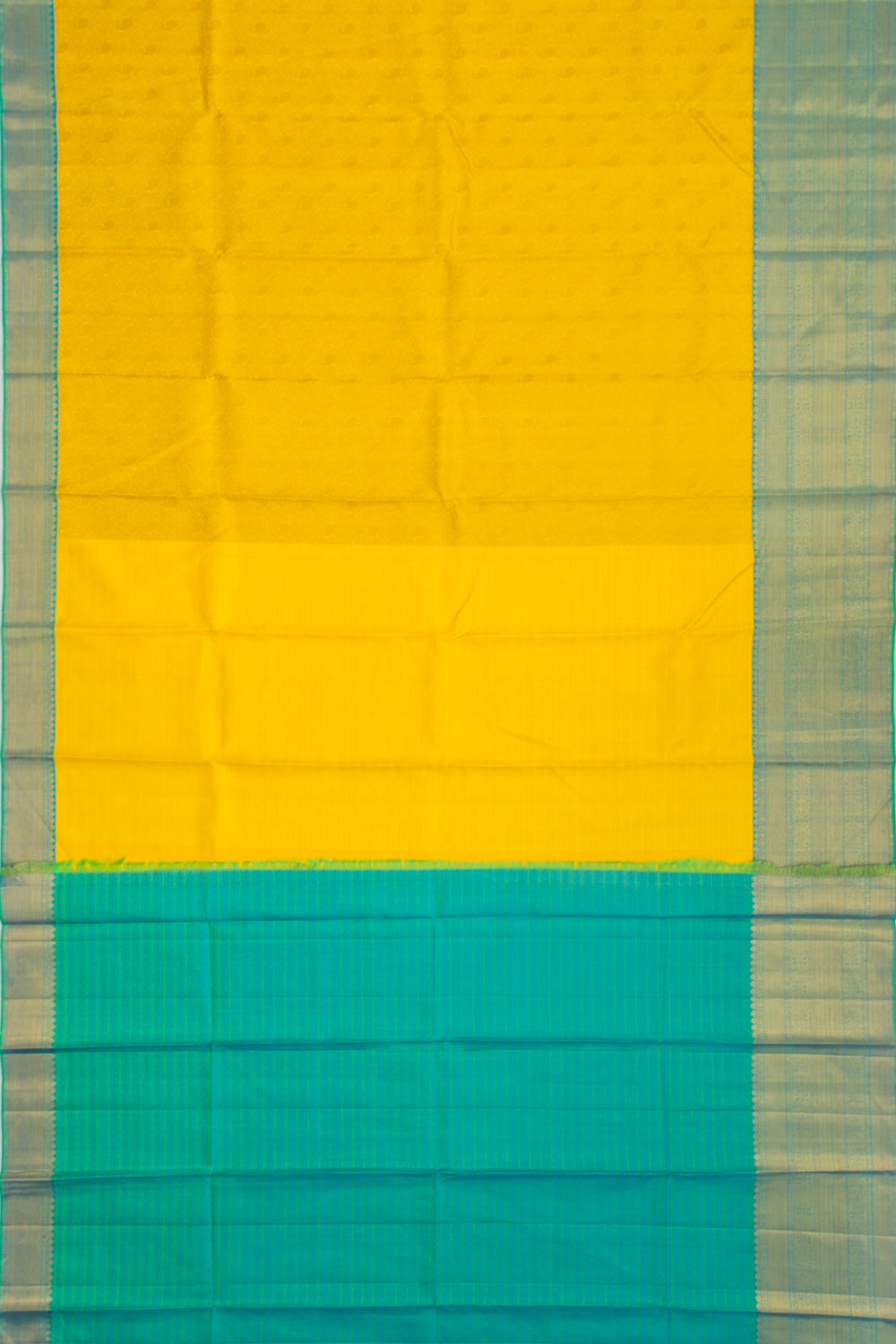 Kanchipuram Silk Brocade Yellow Saree