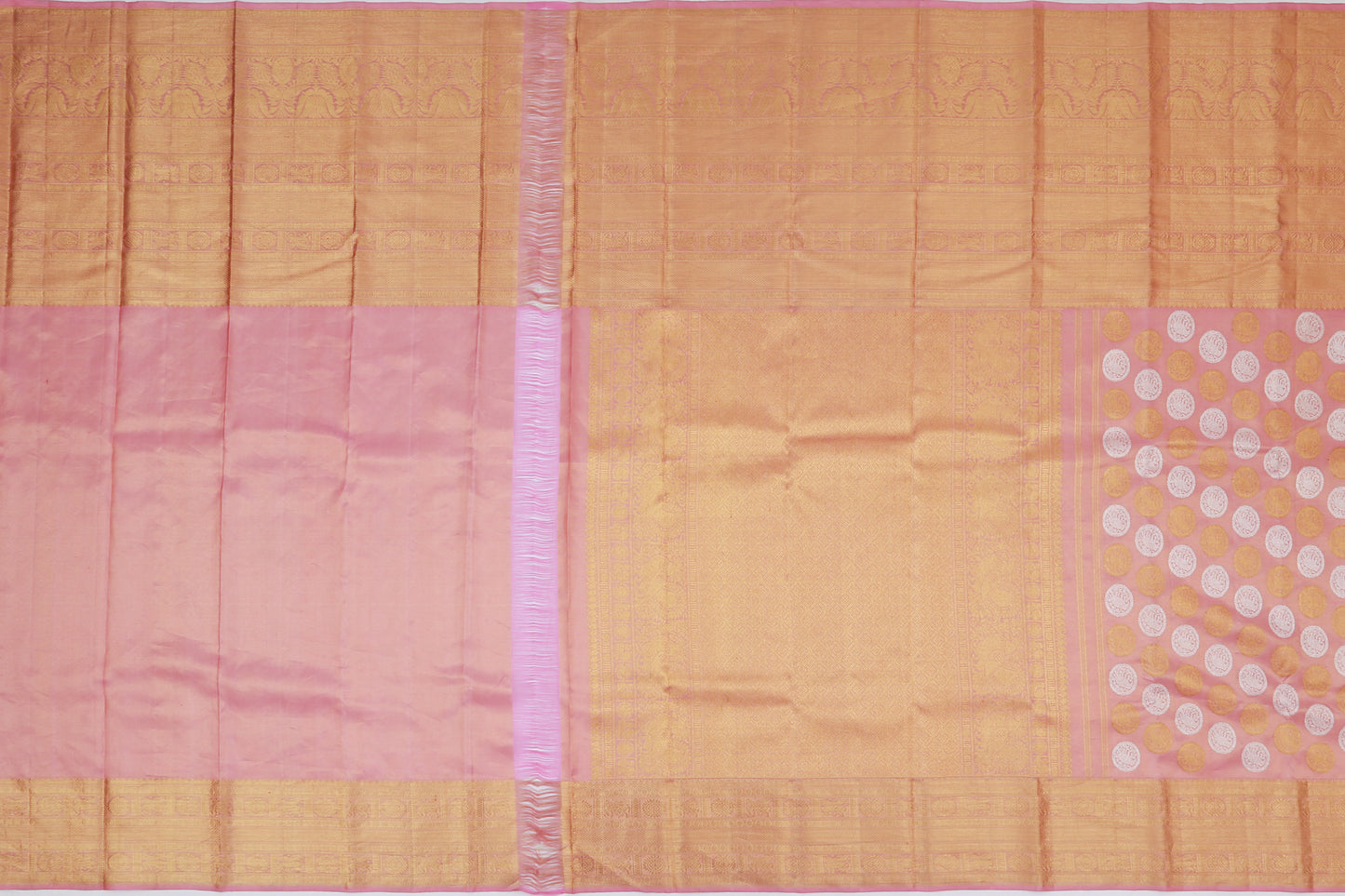 Kanchipuram Silk Tissue Butta Pastel Pink Saree