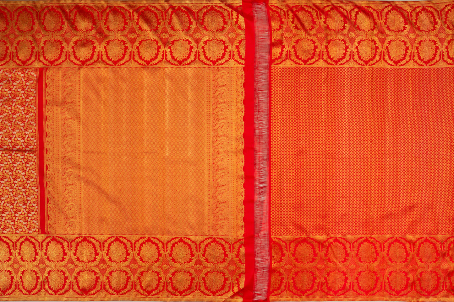 Kanchipuram Silk Jaal Red Saree