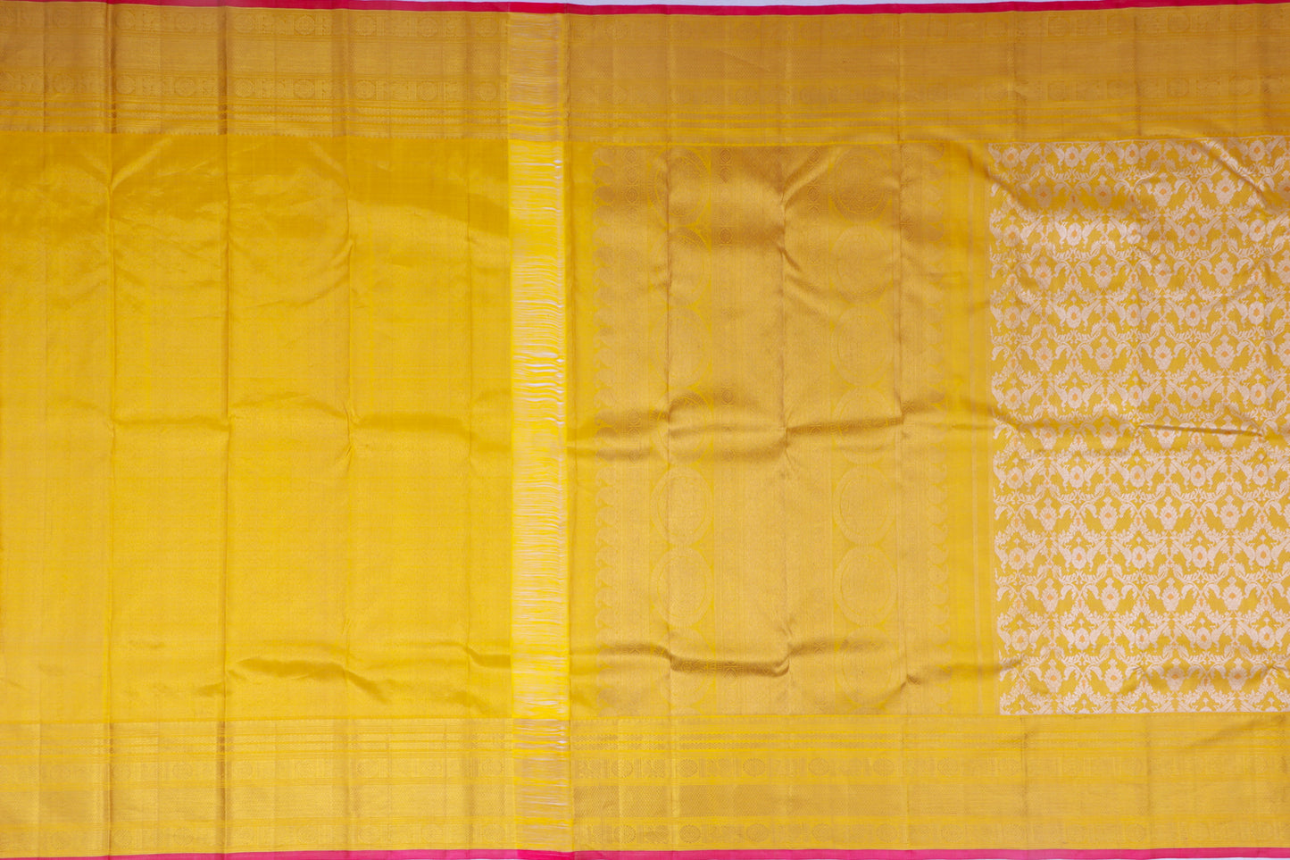 Kanchipuram Silk Brocade Yellow Saree