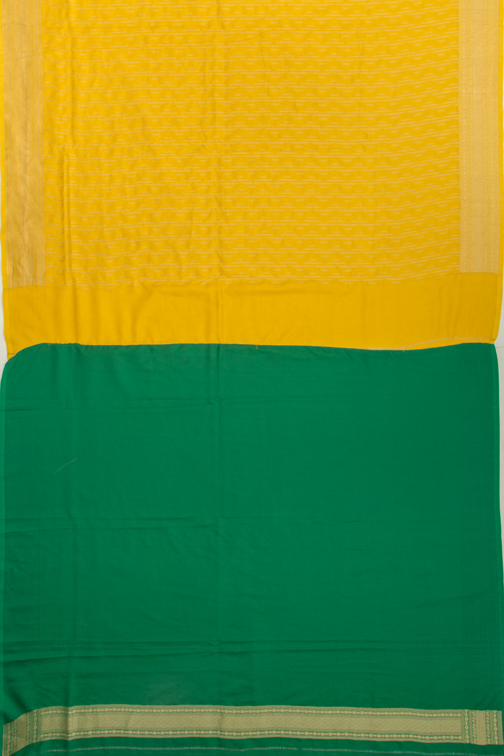 Banarasi Silk Vertical Lines Yellow Saree