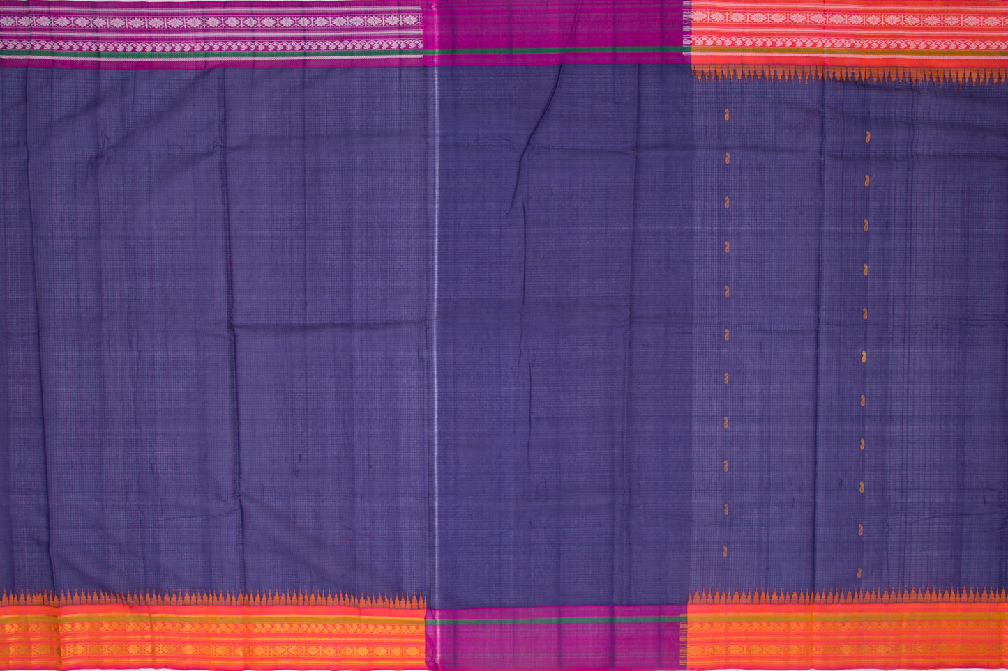 Gadwal Cotton Butta Dark Blue Saree