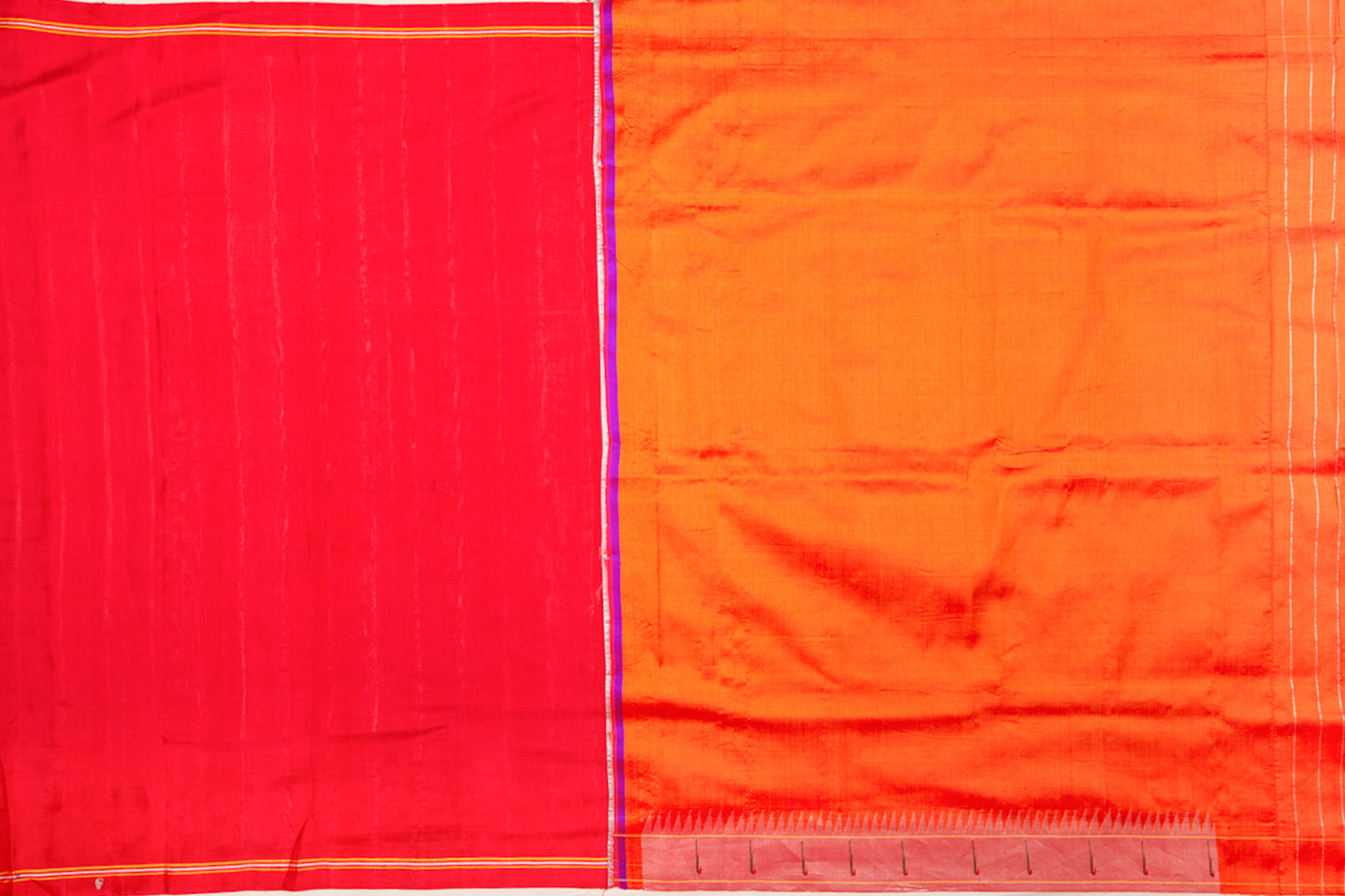 Pochampally Silk Single Ikat Green Saree With Attached Single Muniya Paithani Border