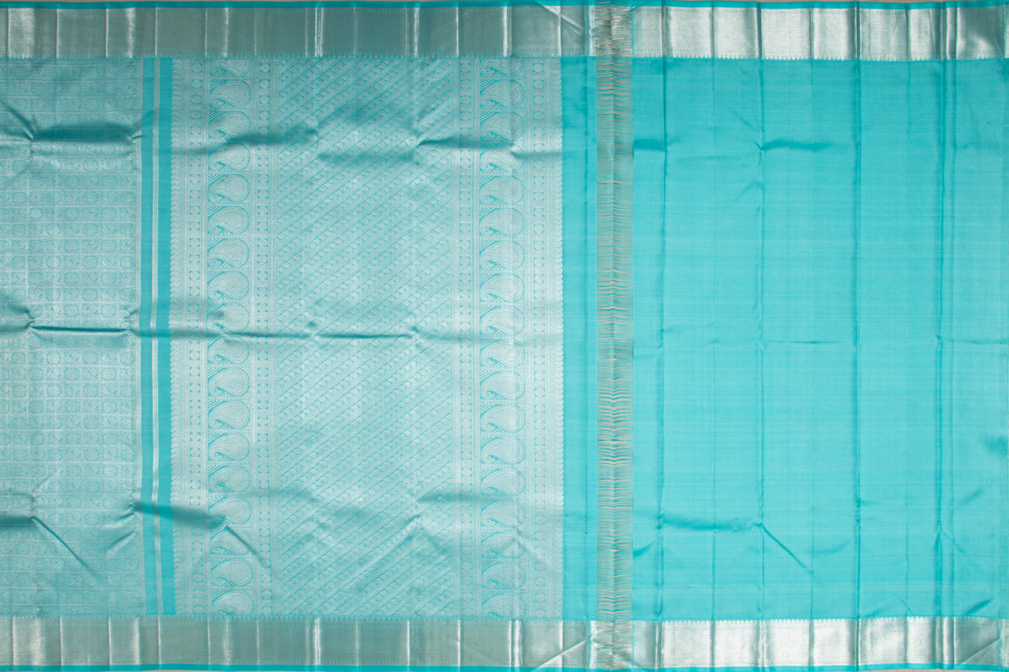 Kanchipuram Silk Brocade Sky Blue Saree