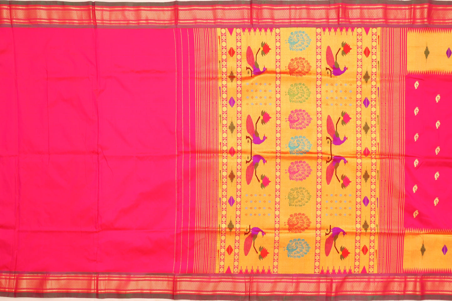 Paithani Silk Butta Pink Saree