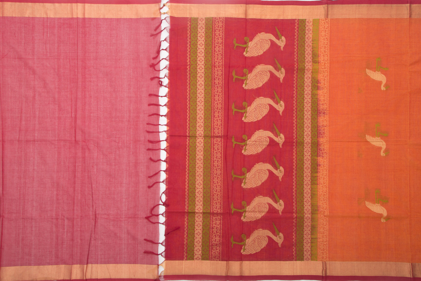 Kanchi Cotton Butta Mustard Yellow Saree