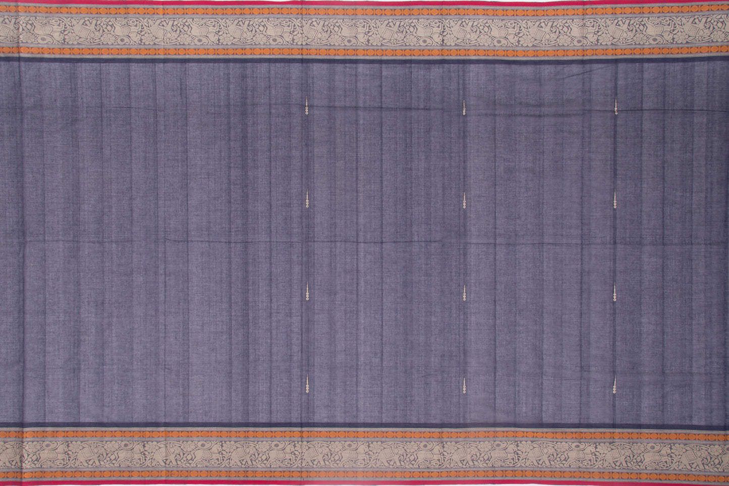 Kanchi Cotton Butta Dark Blue Saree