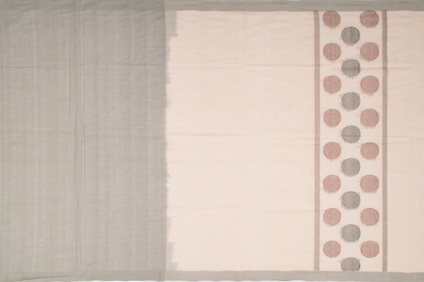 Kanchi Cotton Butta Cream Saree