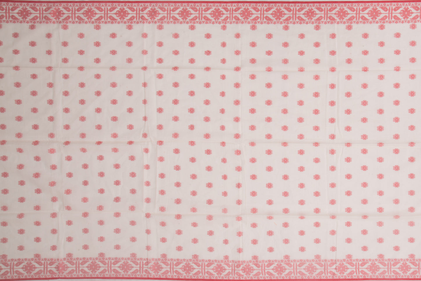 Dhakai Handspun Cotton Butta White Saree