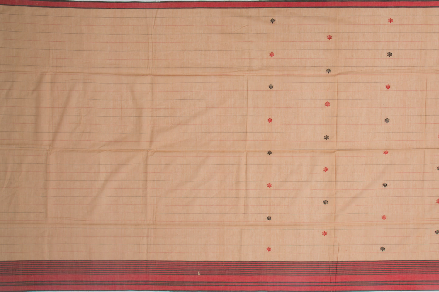 Phulia Cotton Butta Beige Saree