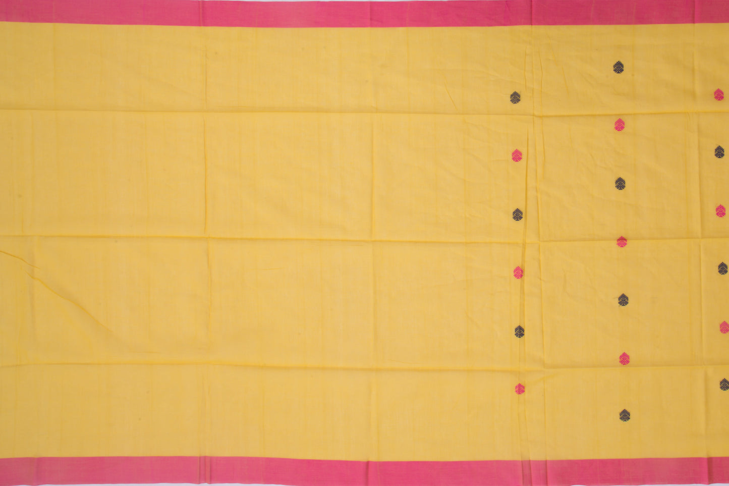 Phulia Cotton Butta Yellow Saree