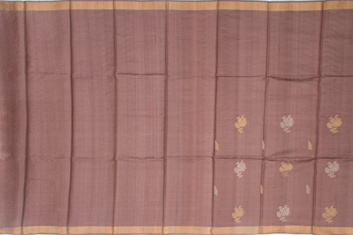 Tussar Butta Brown Saree