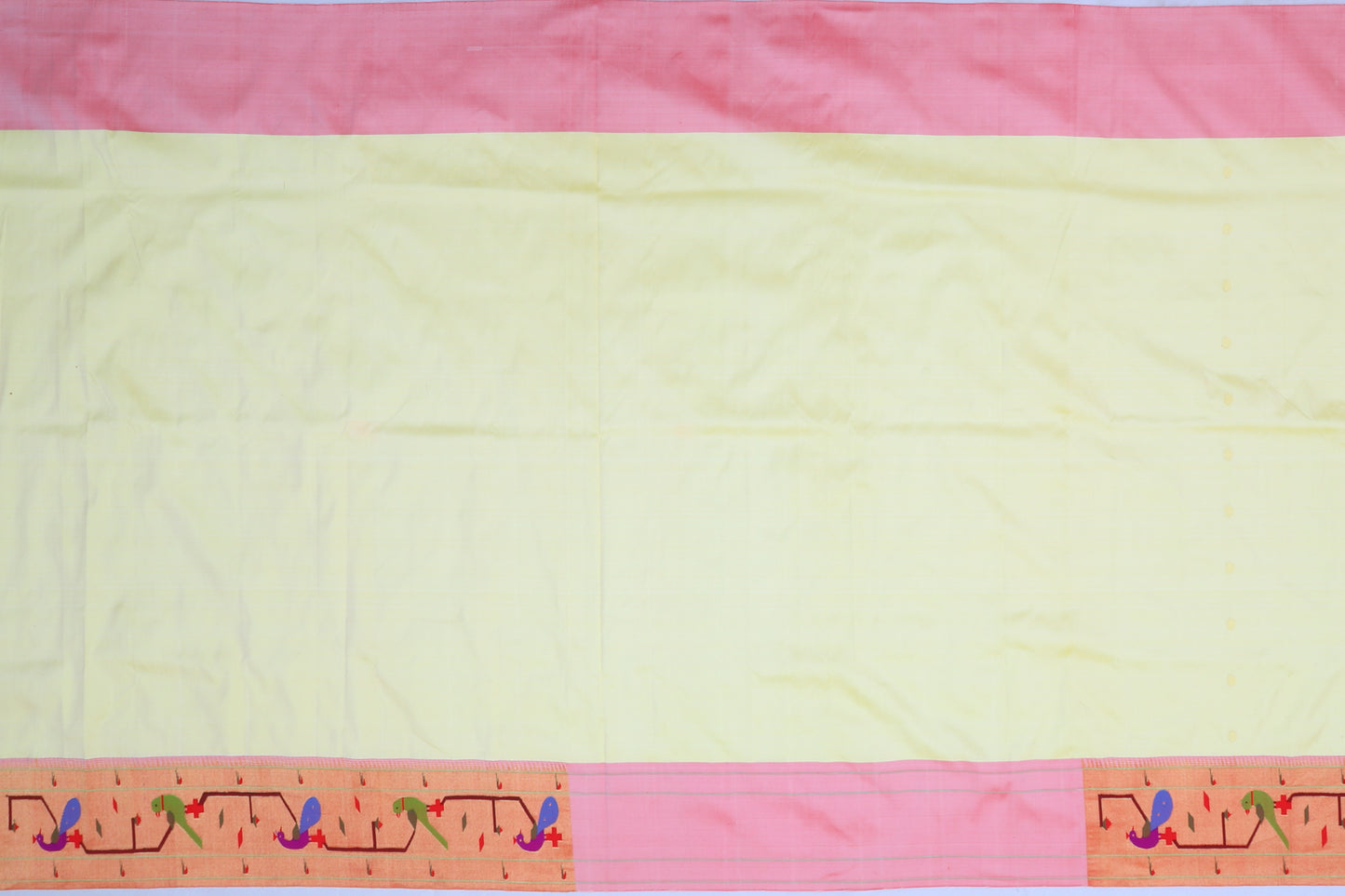 Paithani Silk Butta Pista Green Saree With Akruthi Border