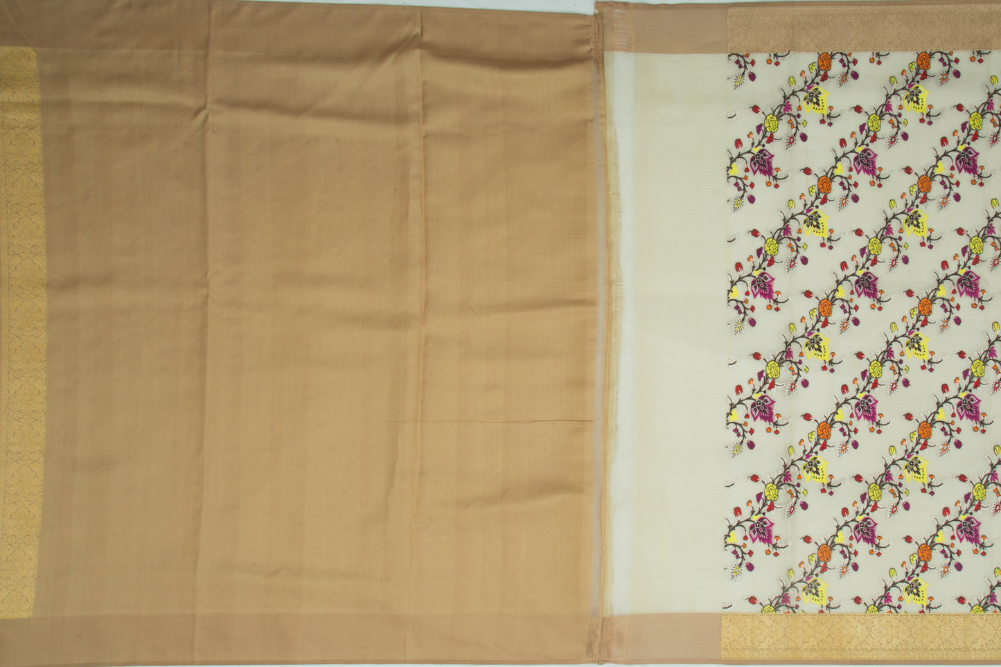 Banarasi Kora Organza Kadwa Jaal Yellow Saree