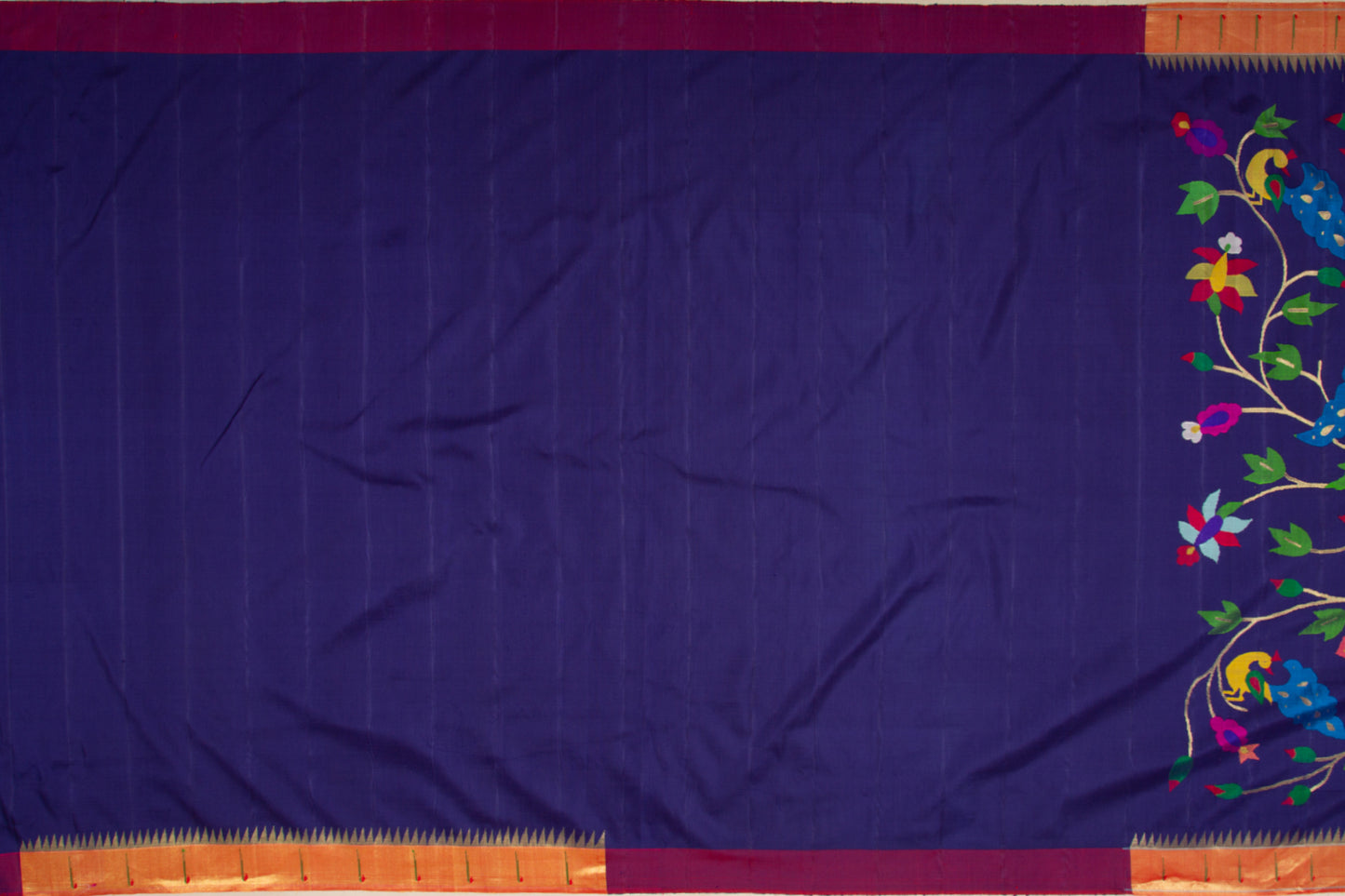 Paithani Silk All Over Jaal Navy Blue Saree