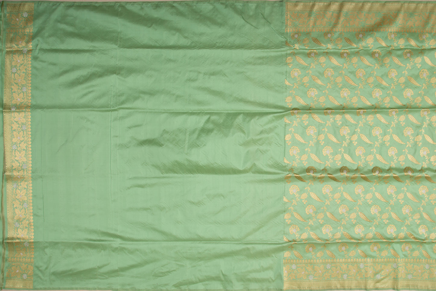 Banarasi Silk Kadwa Jaal Mint Green Saree