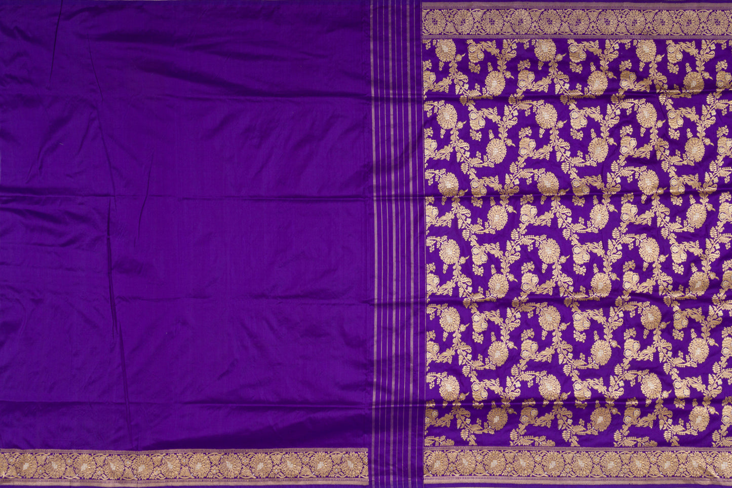 Banarasi Silk Kadwa Jaal Violet Saree
