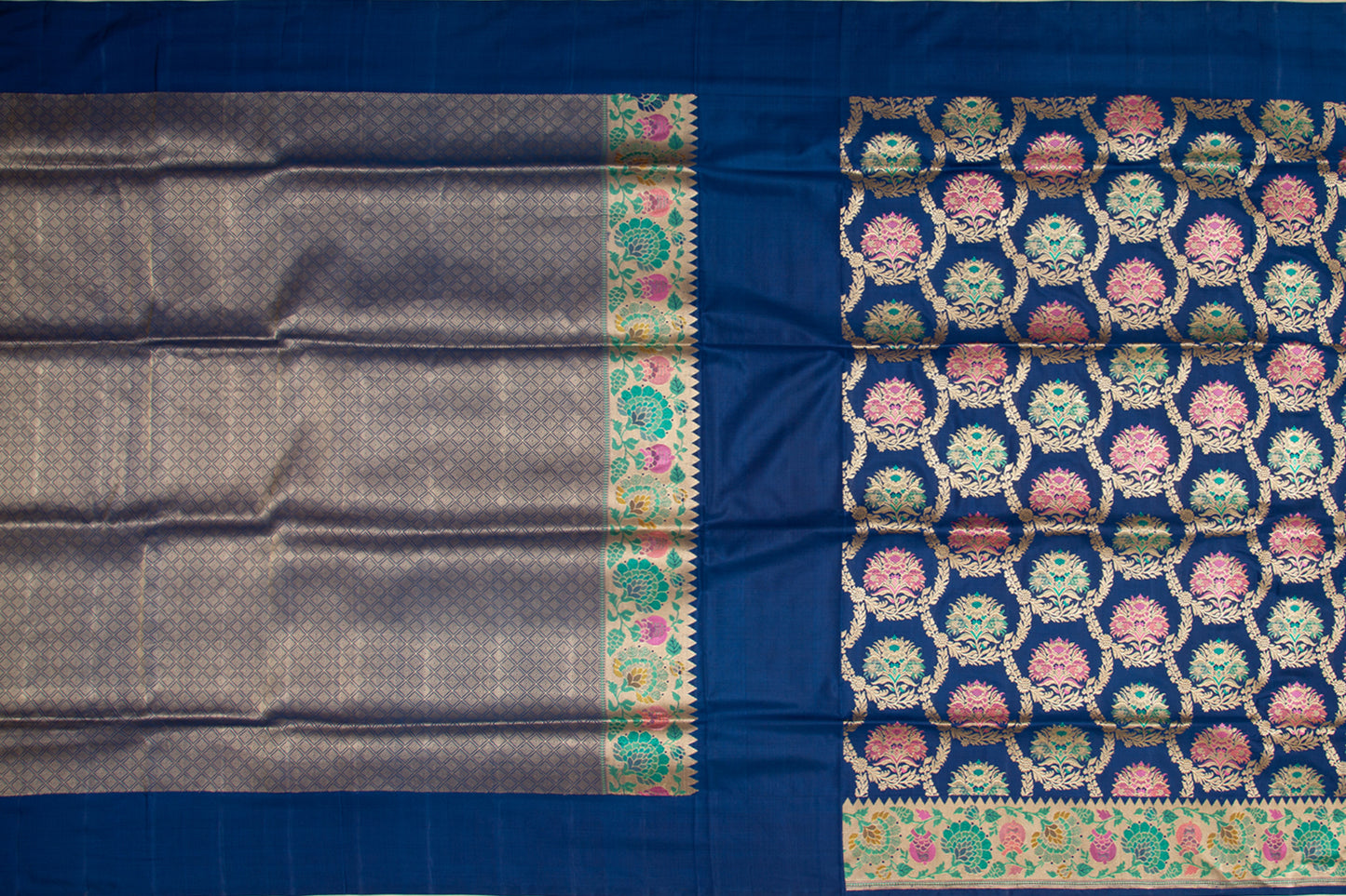 Banarasi Silk Kadwa Brocade Blue Saree