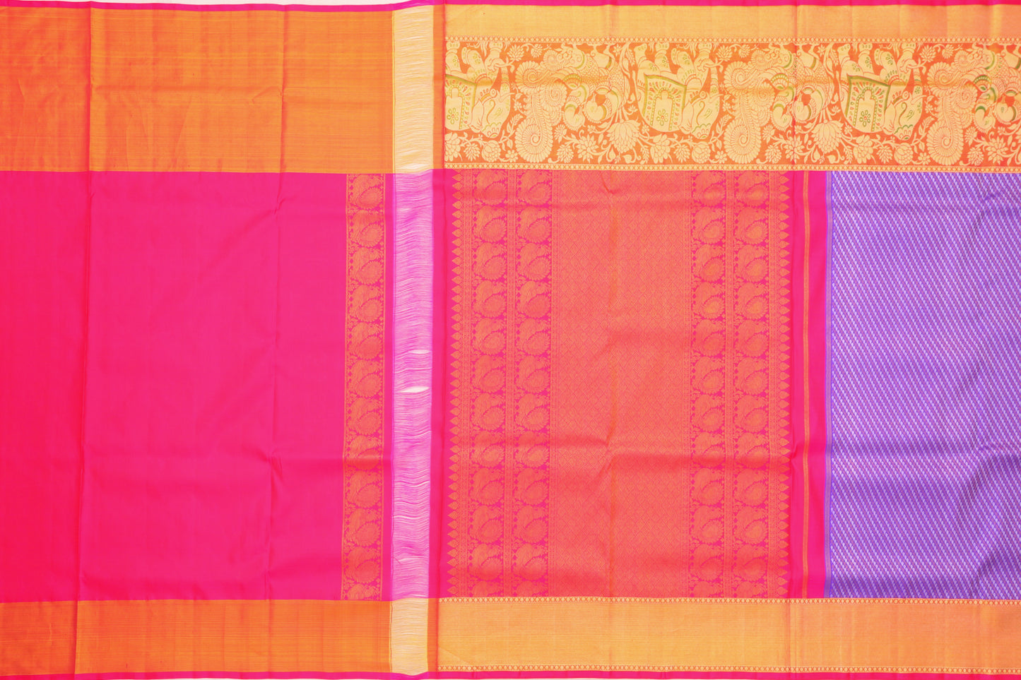 Kanchipuram Silk Brocade Violet Saree