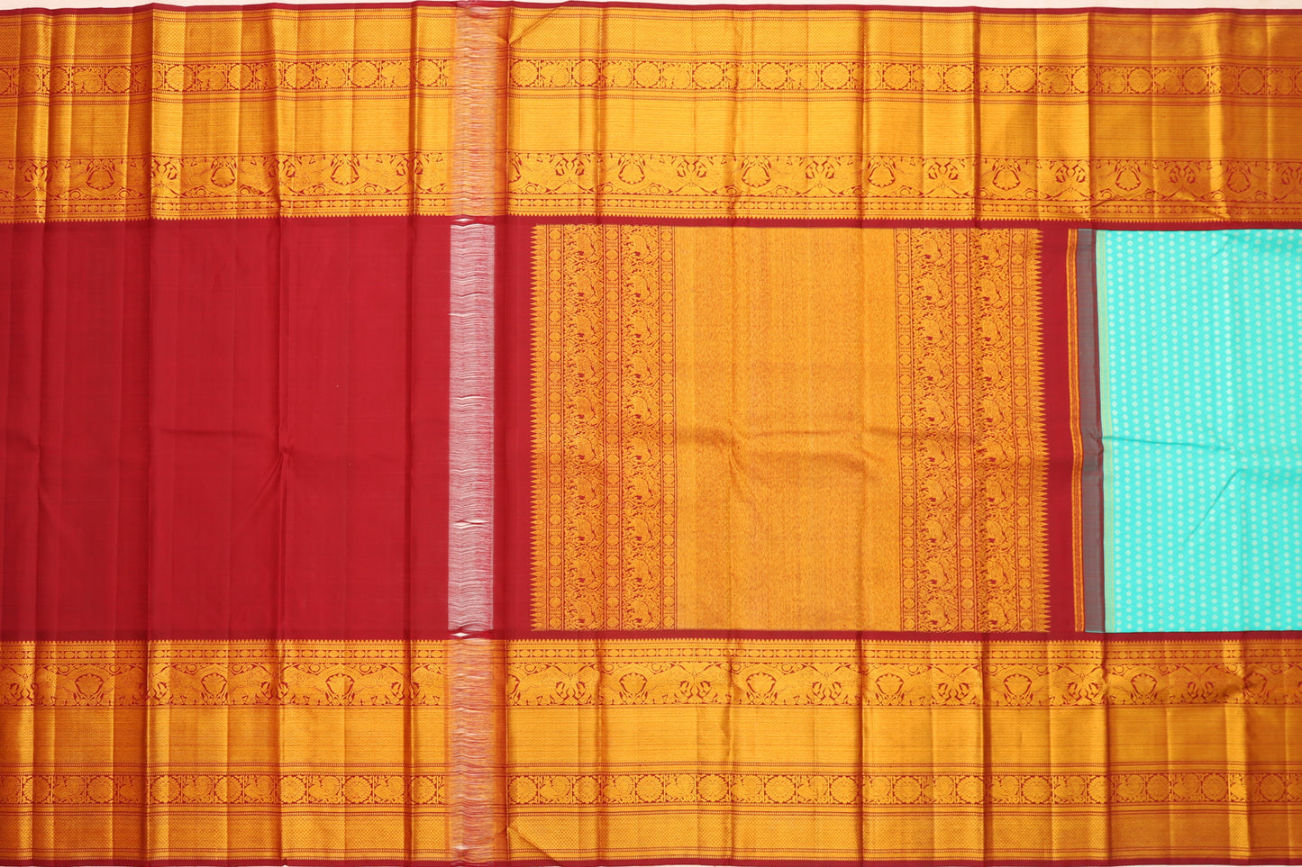 Kanchipuram Silk Brocade Sky Blue Saree