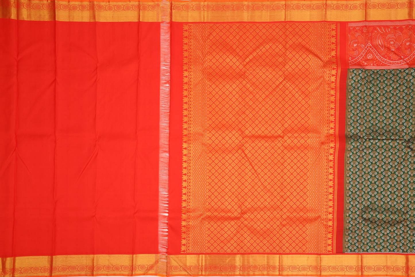 Kanchipuram Silk Brocade Green Saree