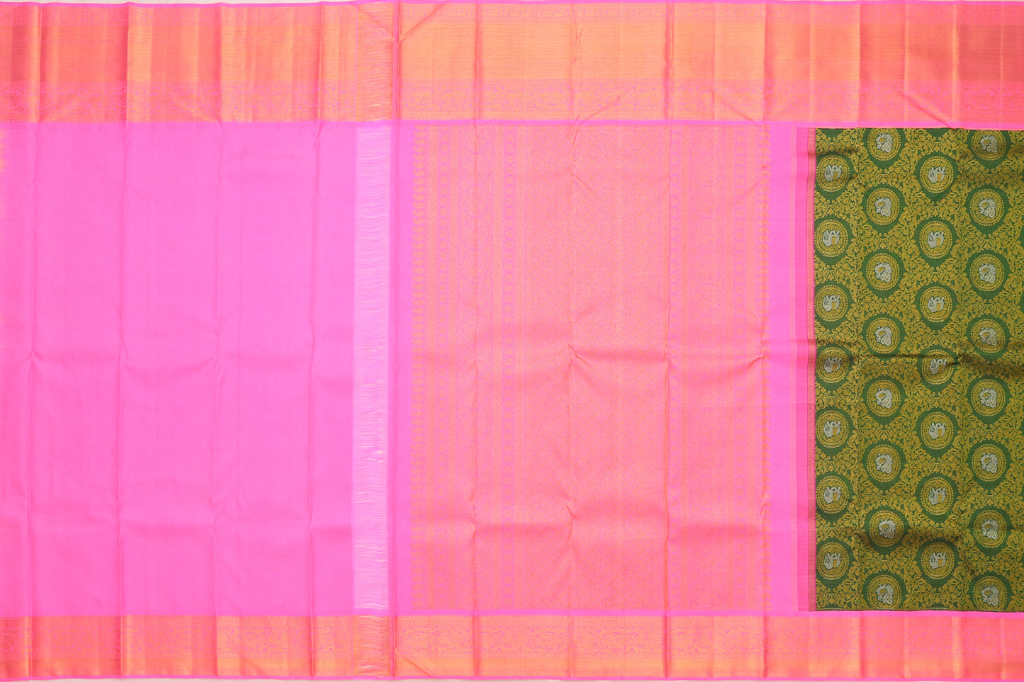 Kanchipuram Silk Brocade Green Saree