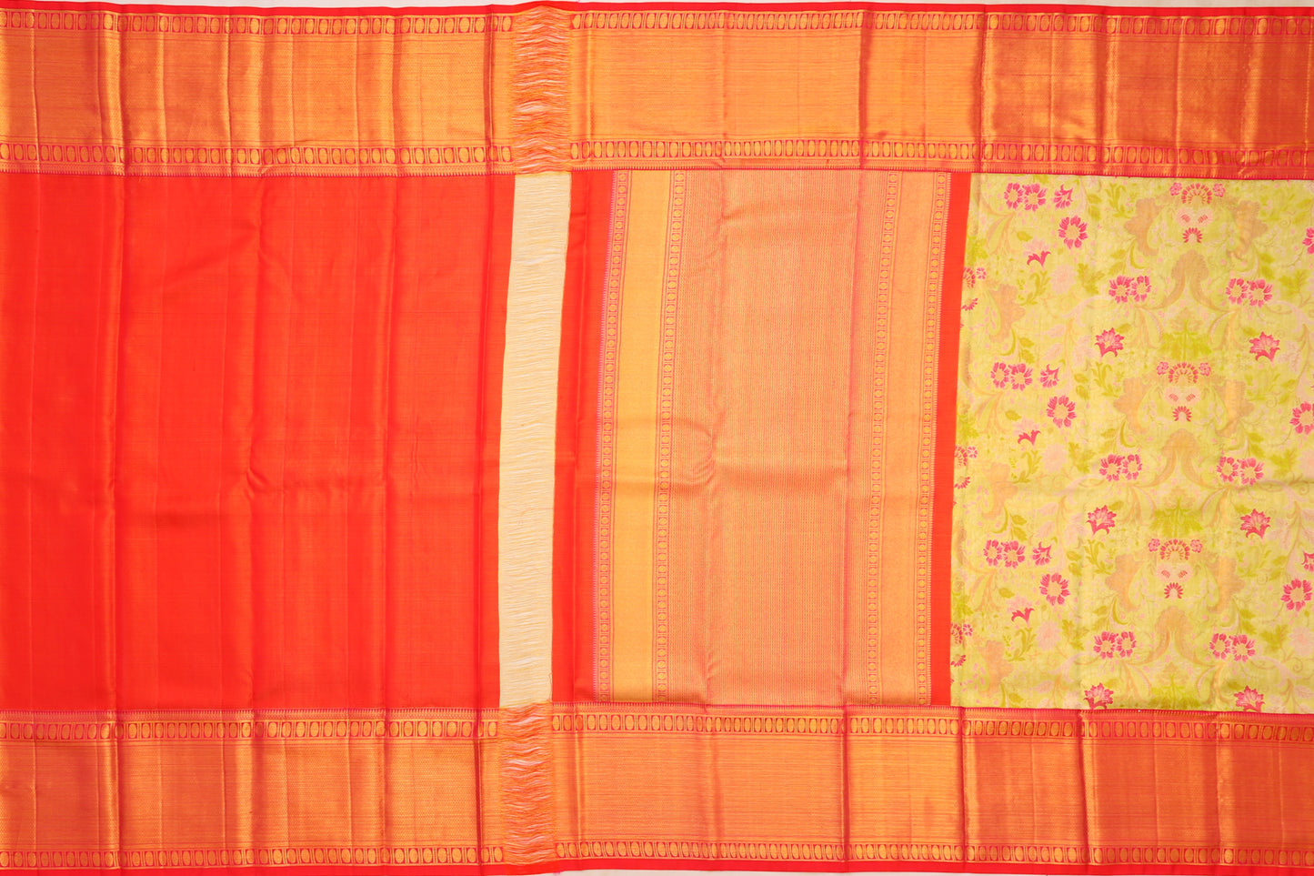 Kanchipuram Silk Tissue Brocade Green Saree