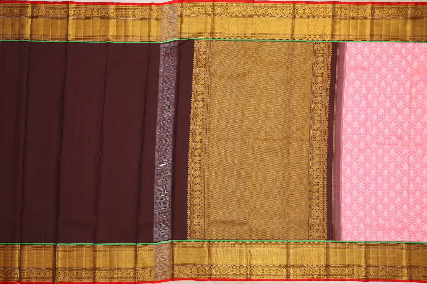 Kanchipuram Silk Brocade Baby Pink Saree