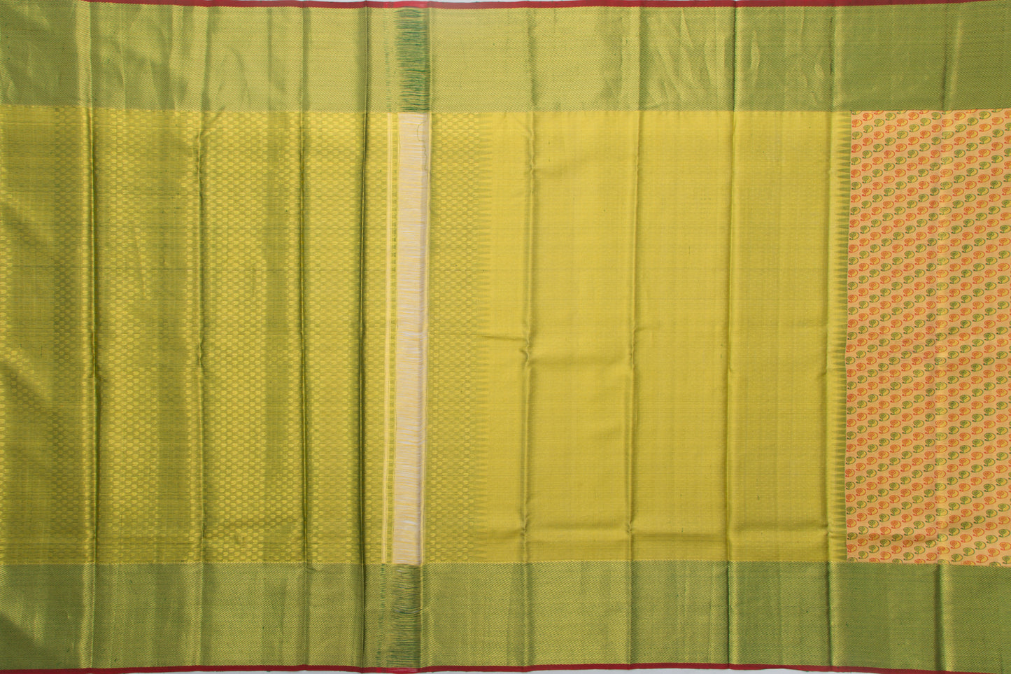 Kanchipuram Silk Tissue Brocade Gold Saree