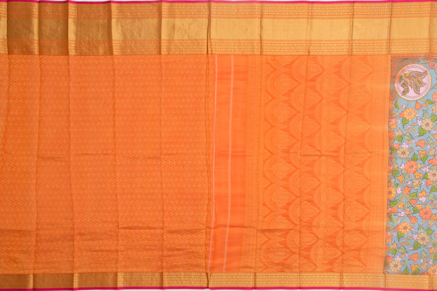 Chiniya Silk Printed Blue Saree