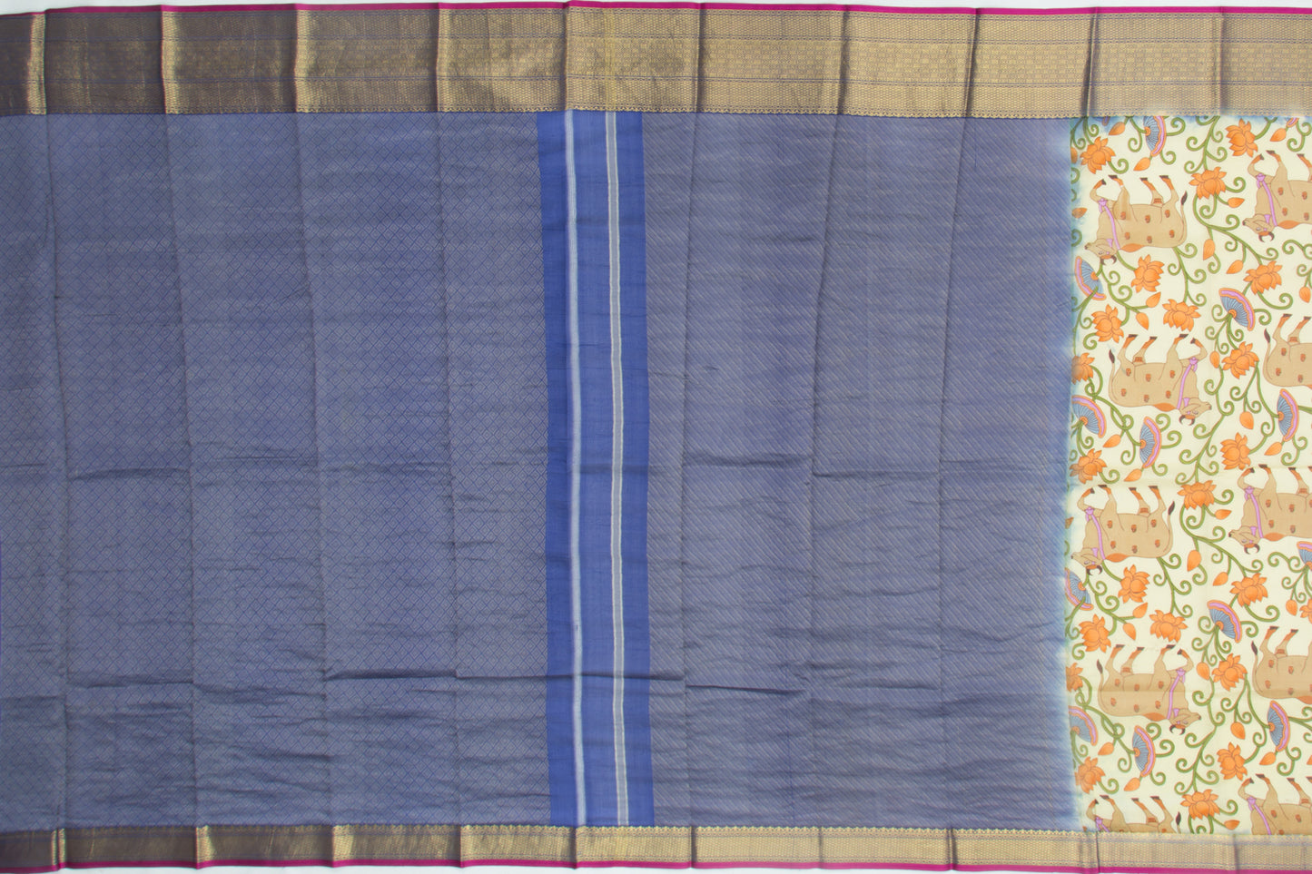 Chiniya Silk Printed Pale Yellow Saree