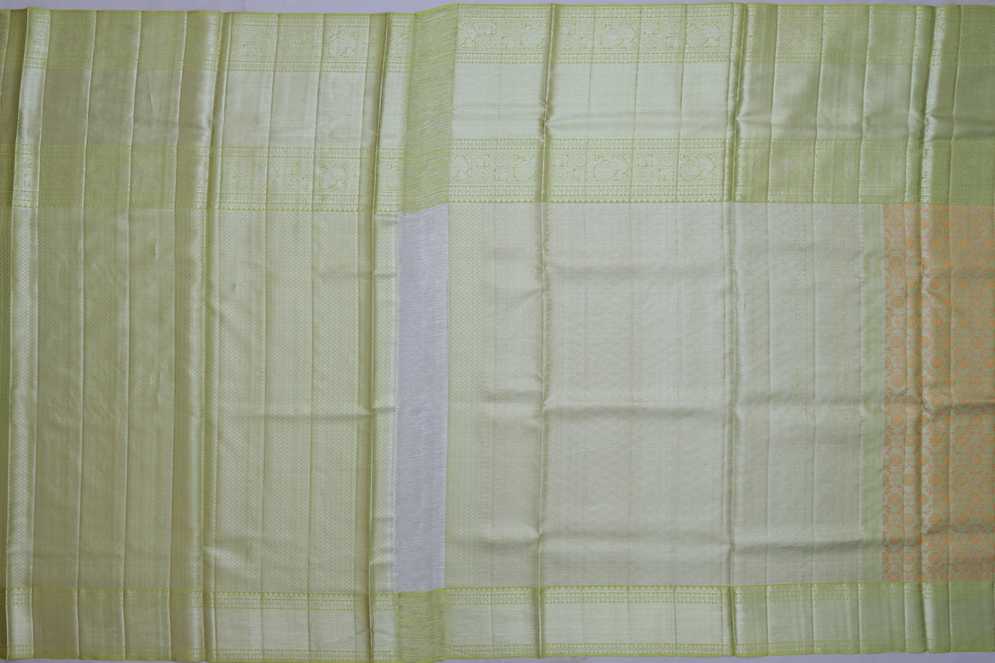 Kanchipuram Silk Tissue Brocade Green Saree
