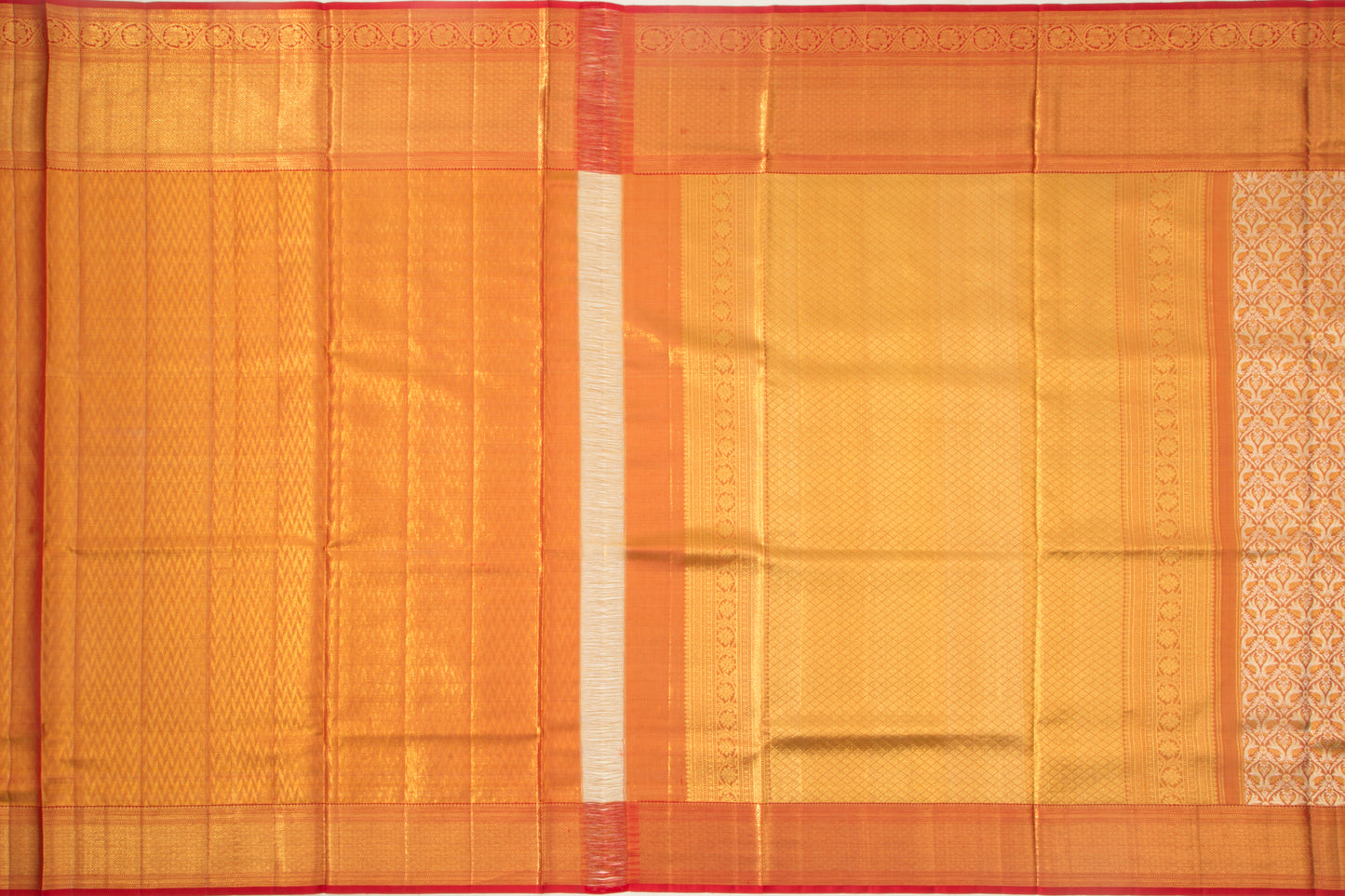 Kanchipuram Silk Brocade Tissue Red Saree