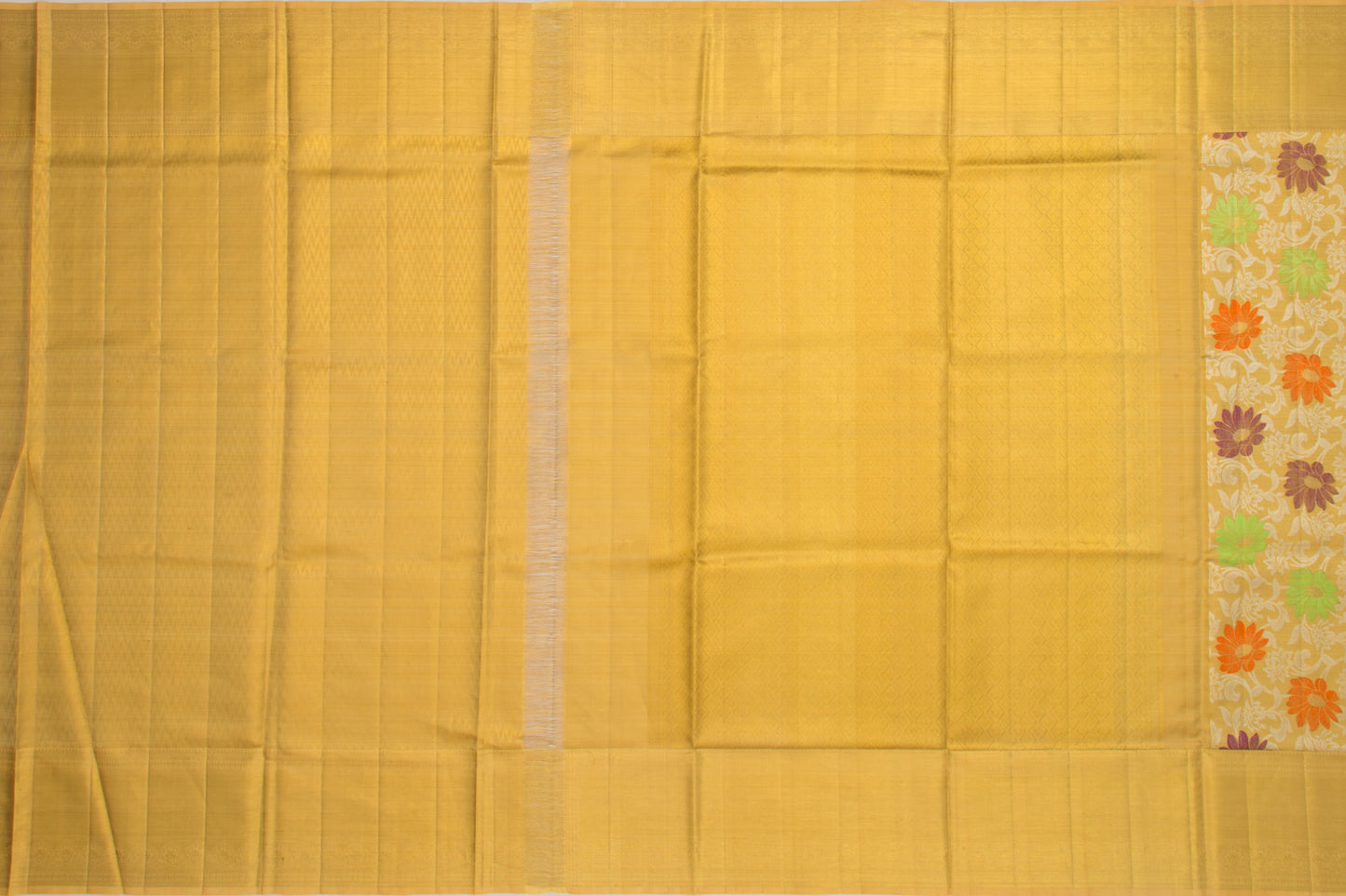 Kanchipuram Silk Tissue Jaal Gold Saree