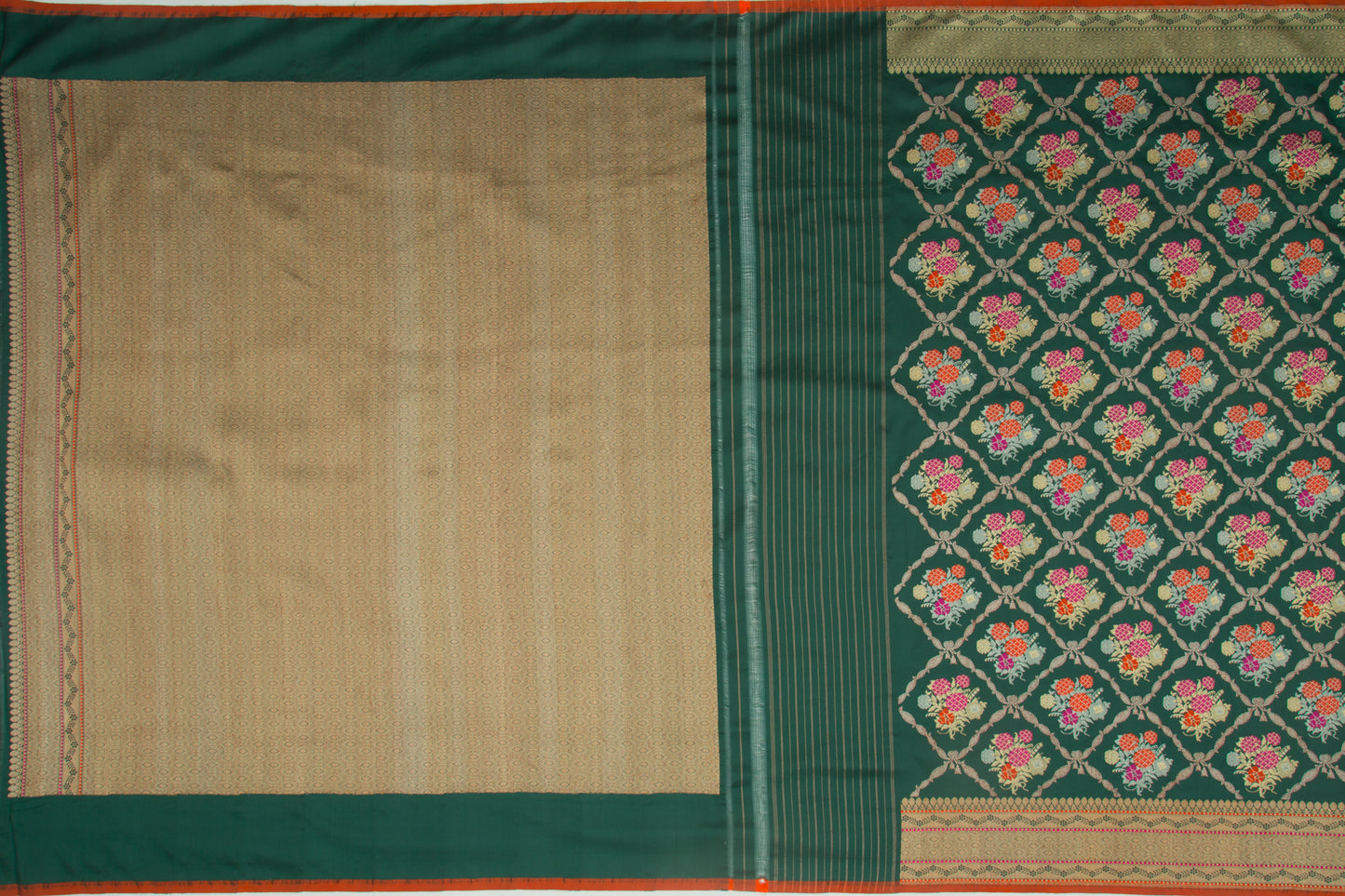 Banarasi Silk Jaal Green Saree