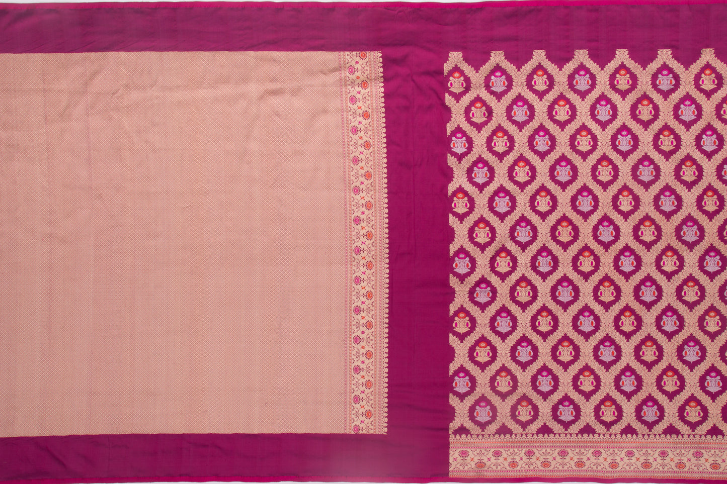 Banarasi Silk Kadwa Jaal And Butta Purple Saree