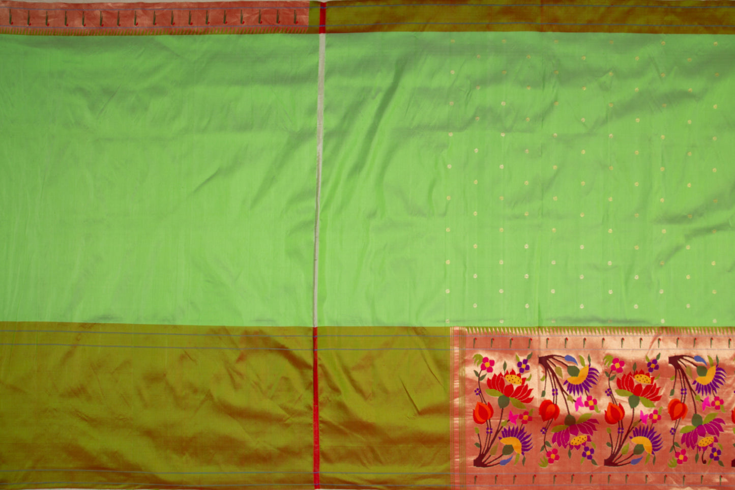 Paithani Silk Butta Pastel Green Saree