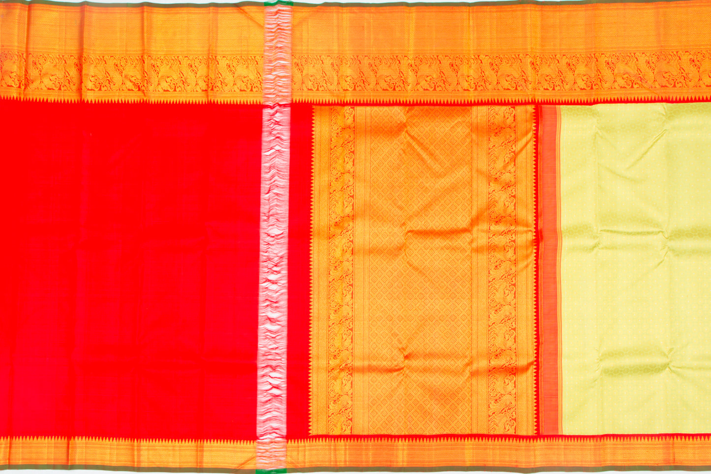 Kanchipuram Silk Brocade Pastel Green Saree