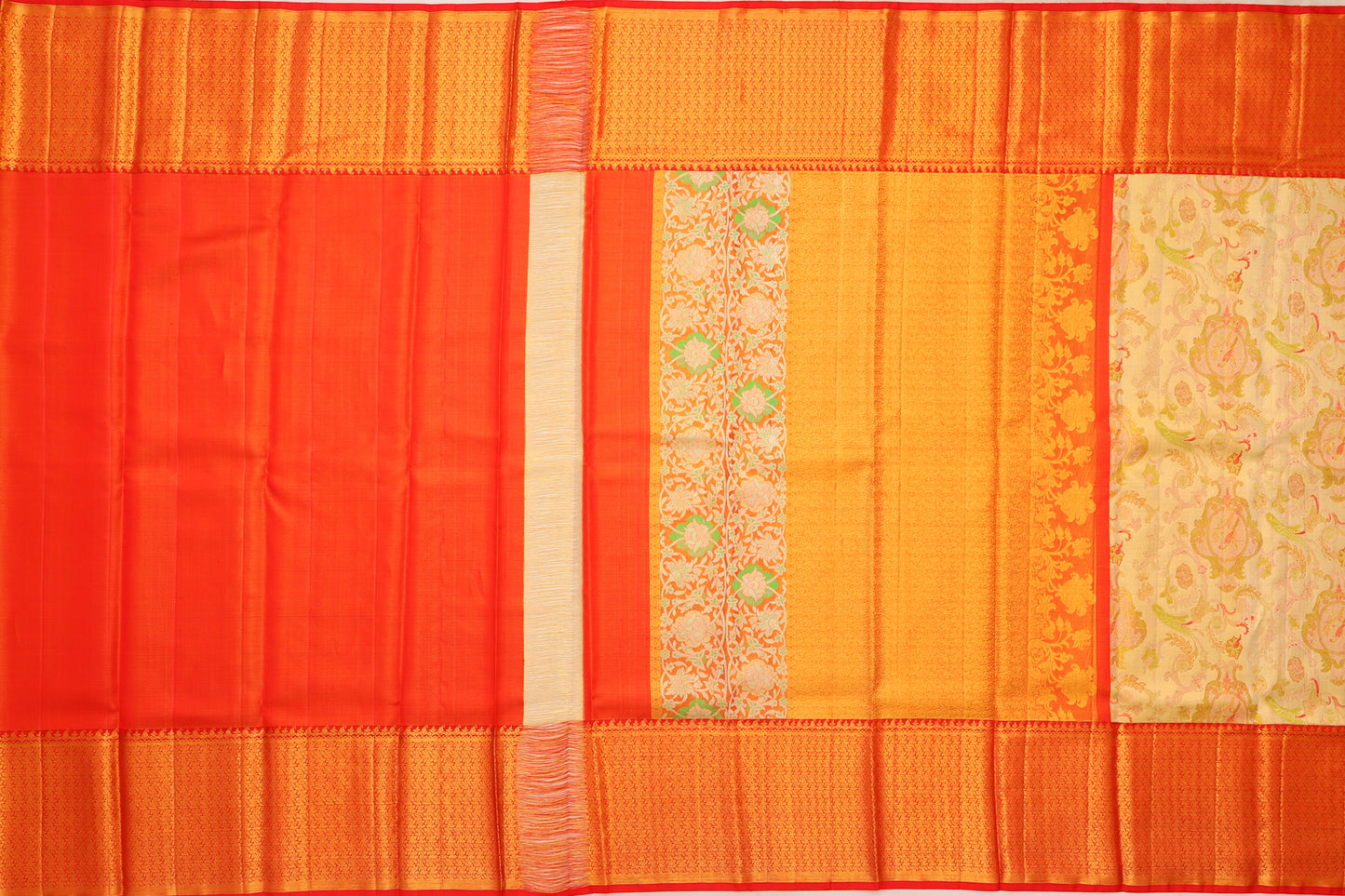 Kanchipuram Silk Tissue Brocade Gold Saree