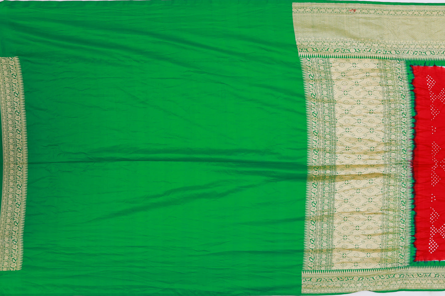 Banarasi Silk Bandhani Red Saree