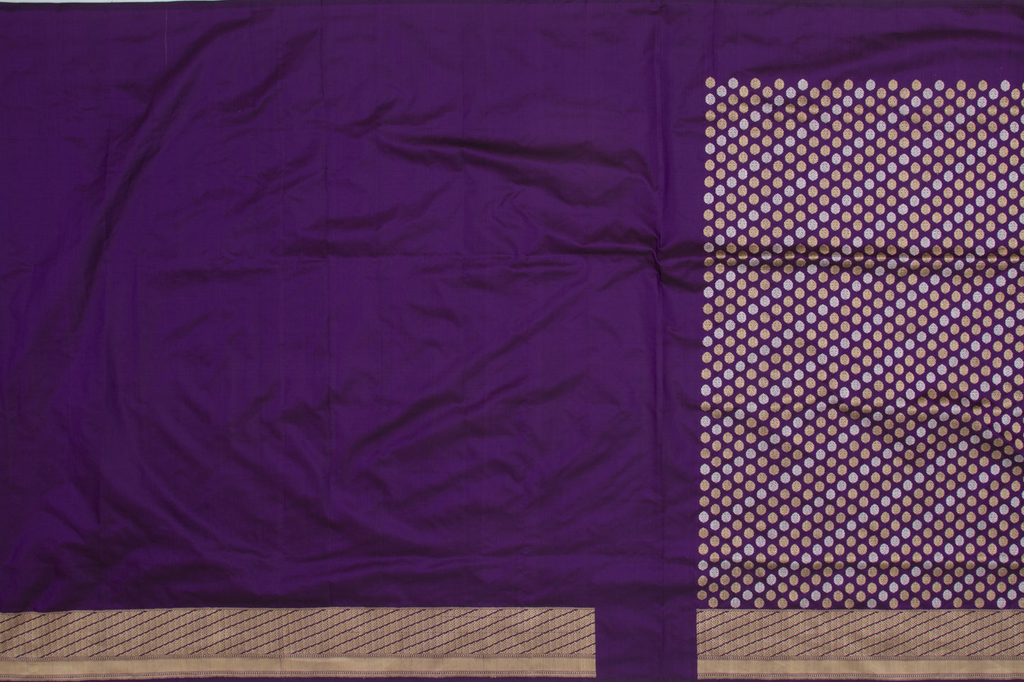 Banarasi Silk Kadwa Butta Purple Saree