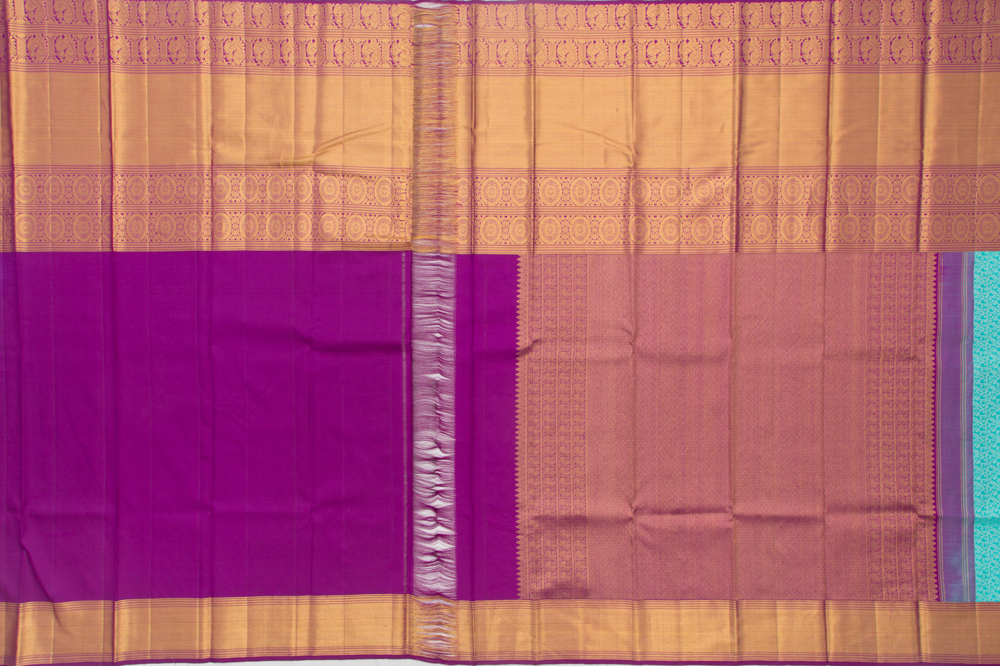 Kanchipuram Silk Brocade Sky Blue Saree