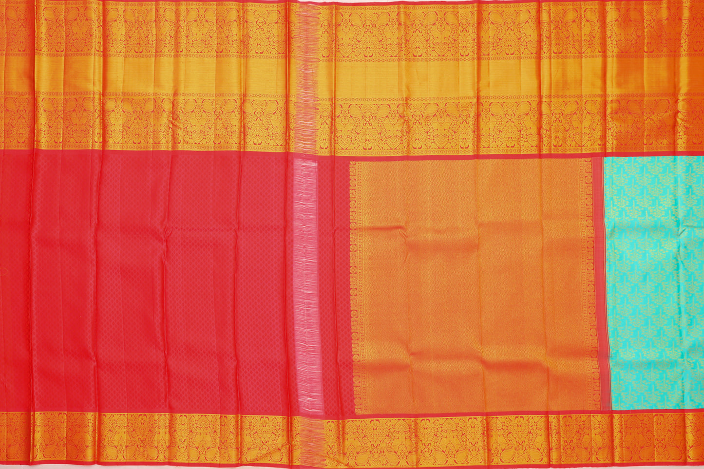 Kanchipuram Silk Brocade Pastel Blue Saree