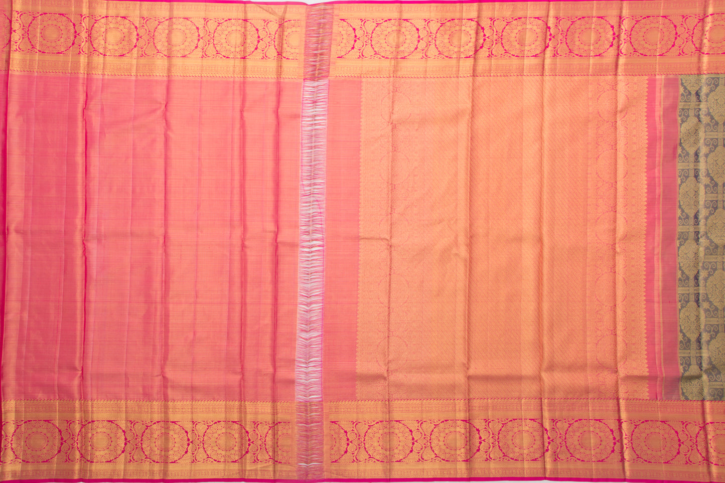 Kanchipuram Silk Tissue Brocade Dark Blue Saree