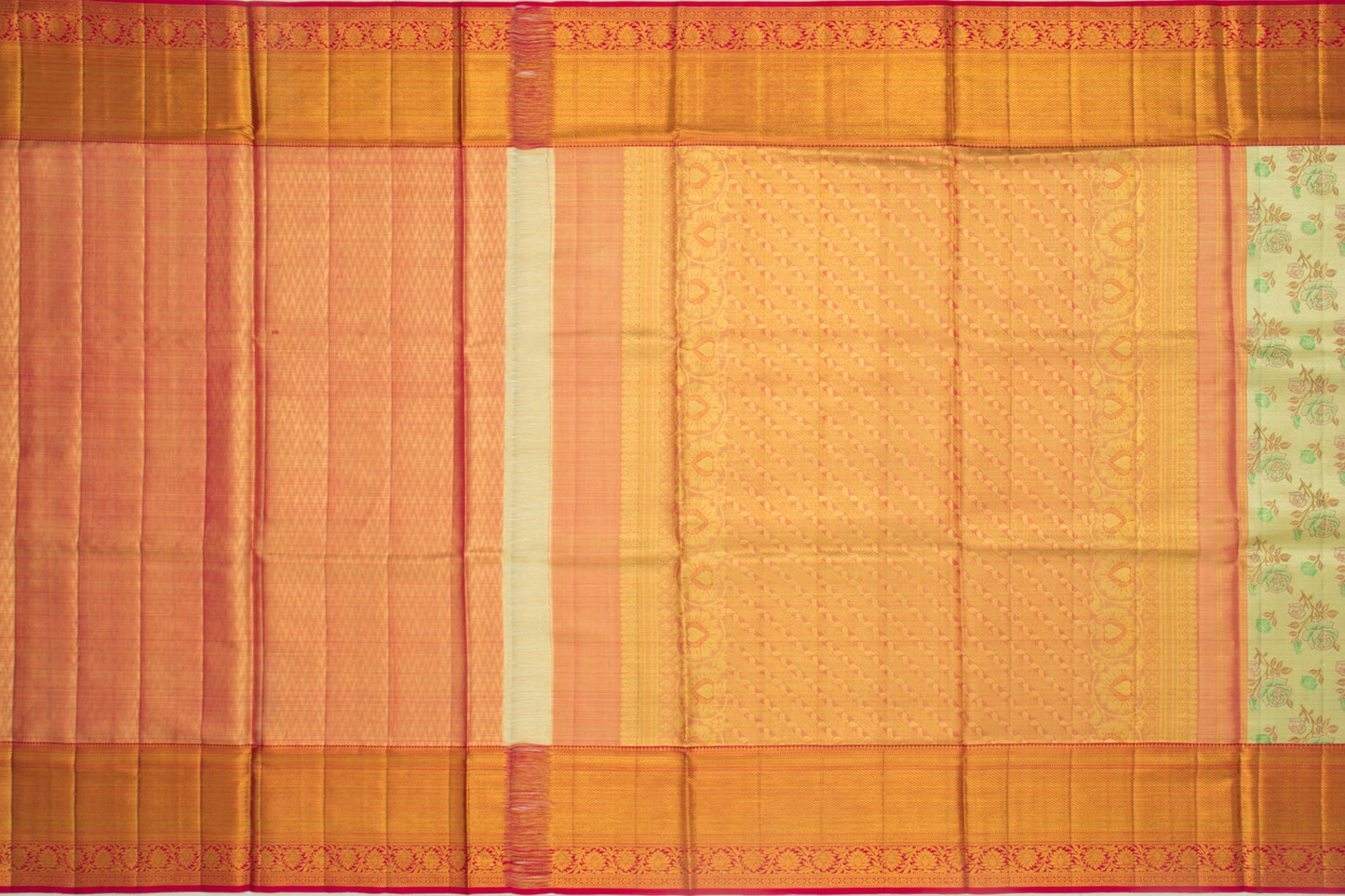 Kanchipuram Silk Tissue Brocade Silver Saree