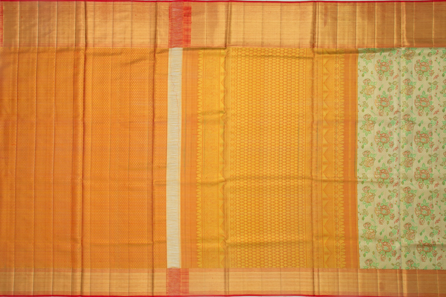 Kanchipuram Silk Tissue Brocade Silver Saree